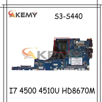 akemy vius5 la 9761p is suitable for lenovo thinkpad s3 s440 v4400u laptop motherboard cpu i7 4500 4510u gpu hd8670m 100 test