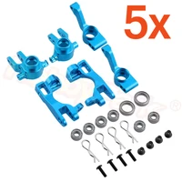 5set aluminum steering knuckles blocks parts 6837x c hubs 6832x axle carriers caster blocks for 110 traxxas slash 4x4 upgrade