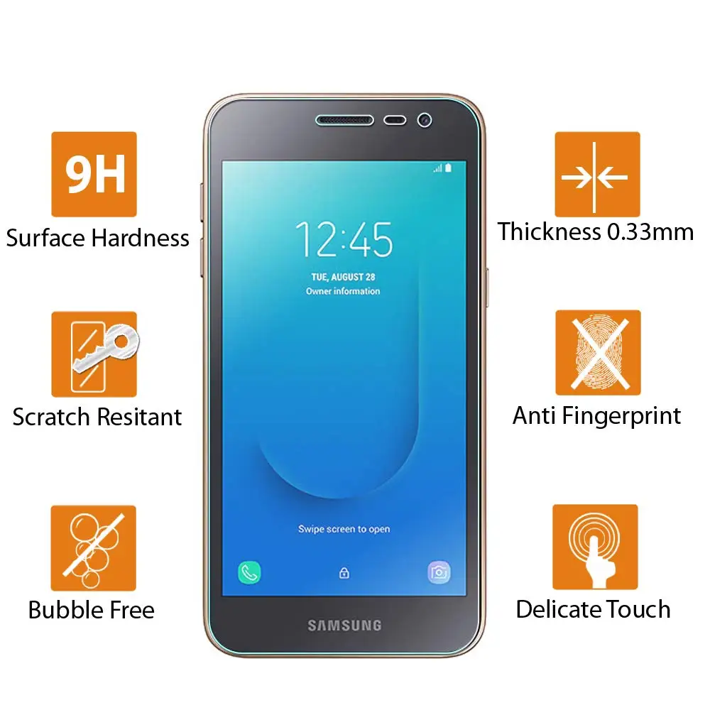 Защитная пленка для Samsung Galaxy J2 Core твердость 9H закаленное стекло|Защитные стёкла и