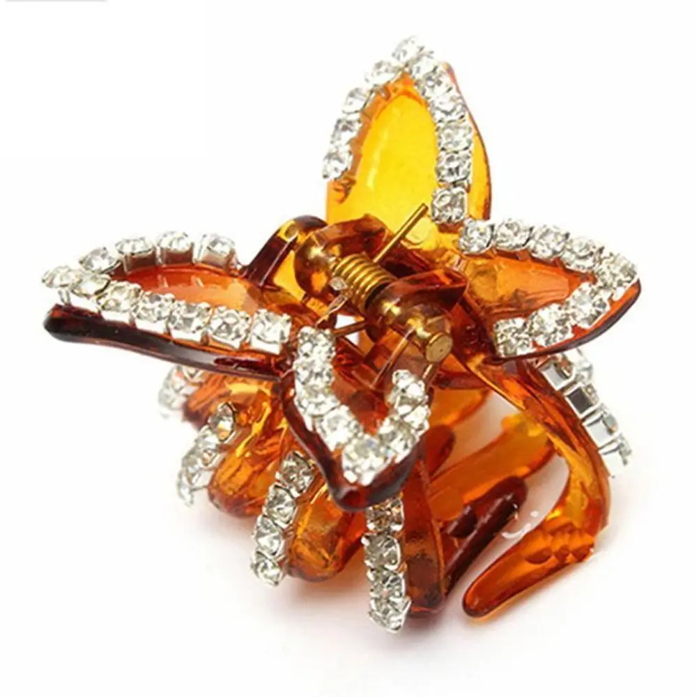 

New Women Bling Crystal Butterfly Flower Hair Claw Sweet Hair Ornament Clip Hairpins Headband Fashion Hair Accessories