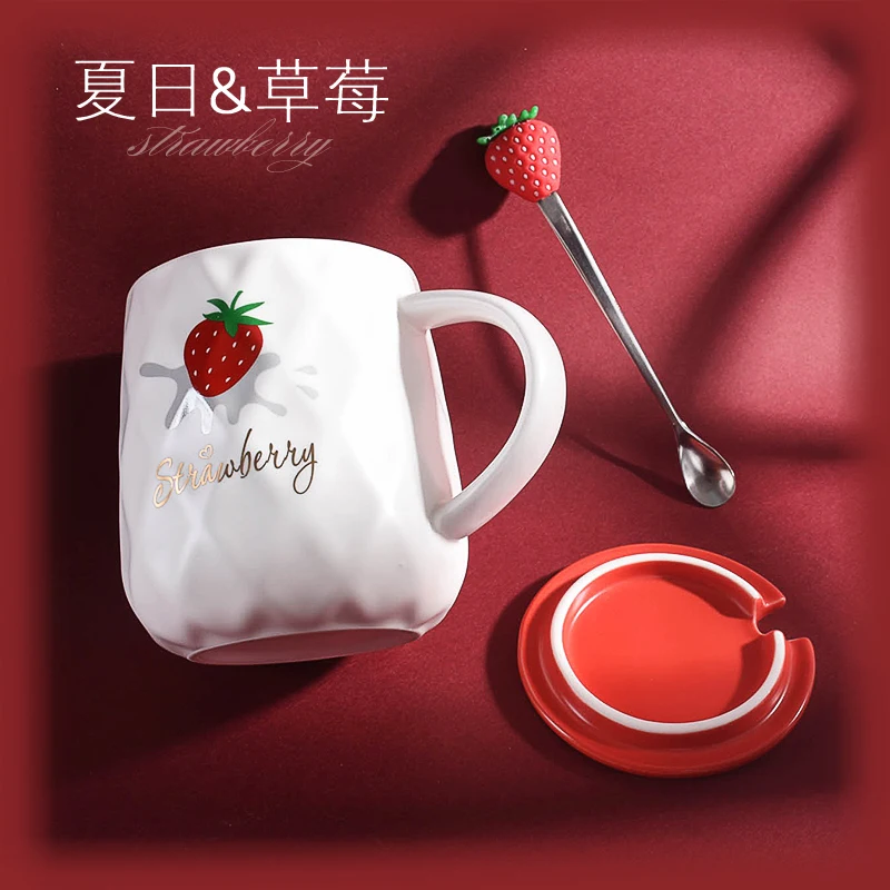 

3D Ceramic Mug Cute Pumpkin Cups Coffee Milk Mugs with Lid and Spoon Creative Cartoon Children Home Morning Cup Christmas 50mk83