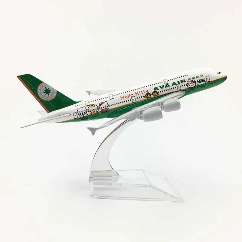 16 см 1/400 масштаб EVA Air зеленый Аэробус A380 модель самолета Модель пассажирского