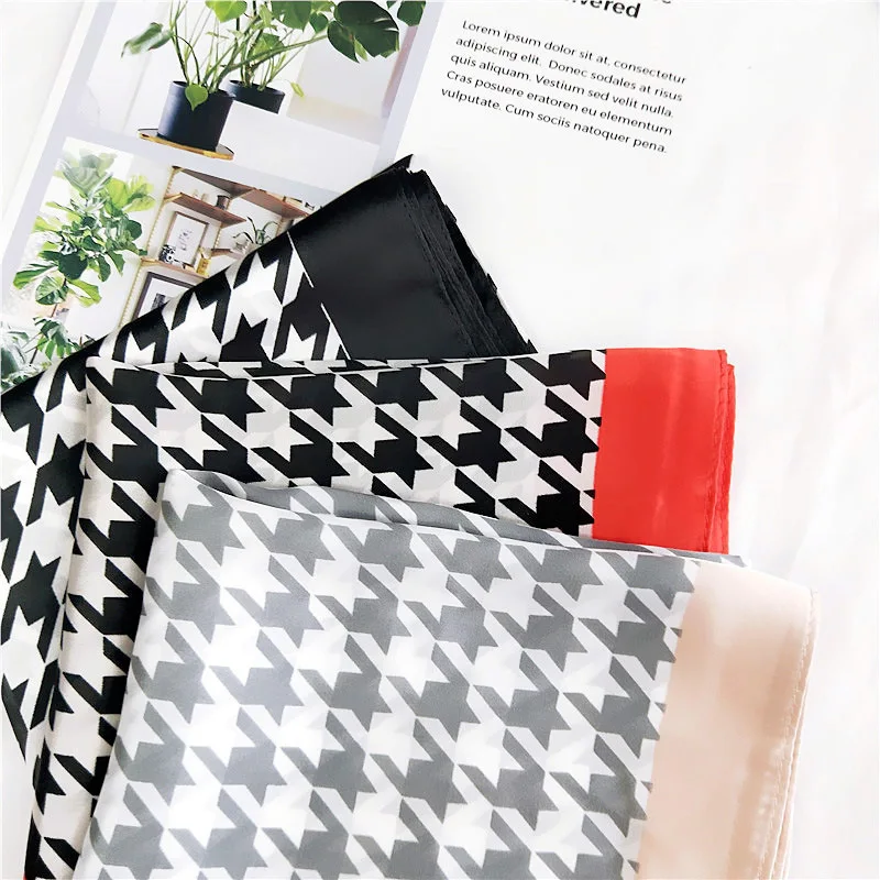 70*70 см Новый Классический твидовый шарф для женщин повязка на голову Шелковый