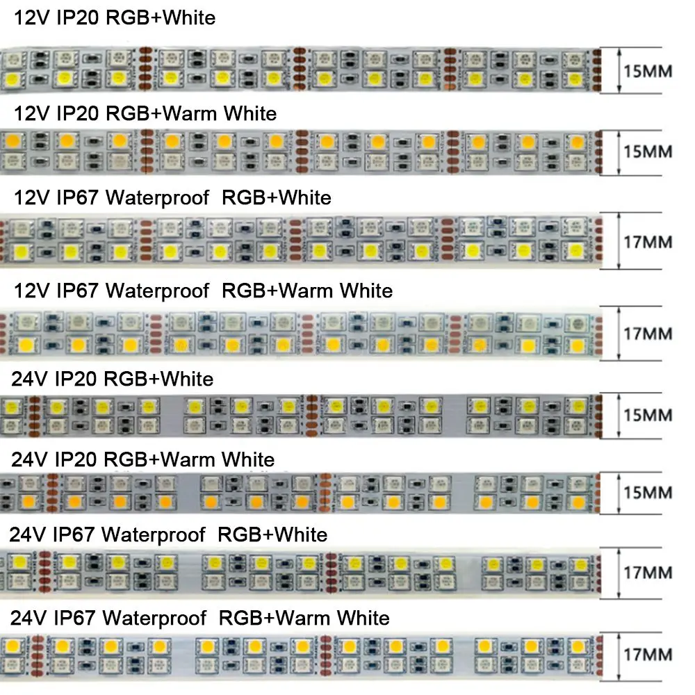 Двухрядная СВЕТОДИОДНАЯ лента SMD 600 RGBW IP20 IP67 5 м 120 светодиодный одов/м 12 В 24
