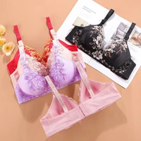 womens underwear sexy lace print bras top women 2021 without stripes adjustable without steel ring push up bra
