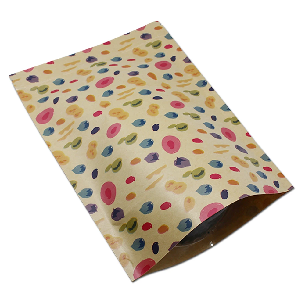 30 шт./лот 19*27 см пакет из крафт-бумаги на молнии с застежкой-молнией для упаковки