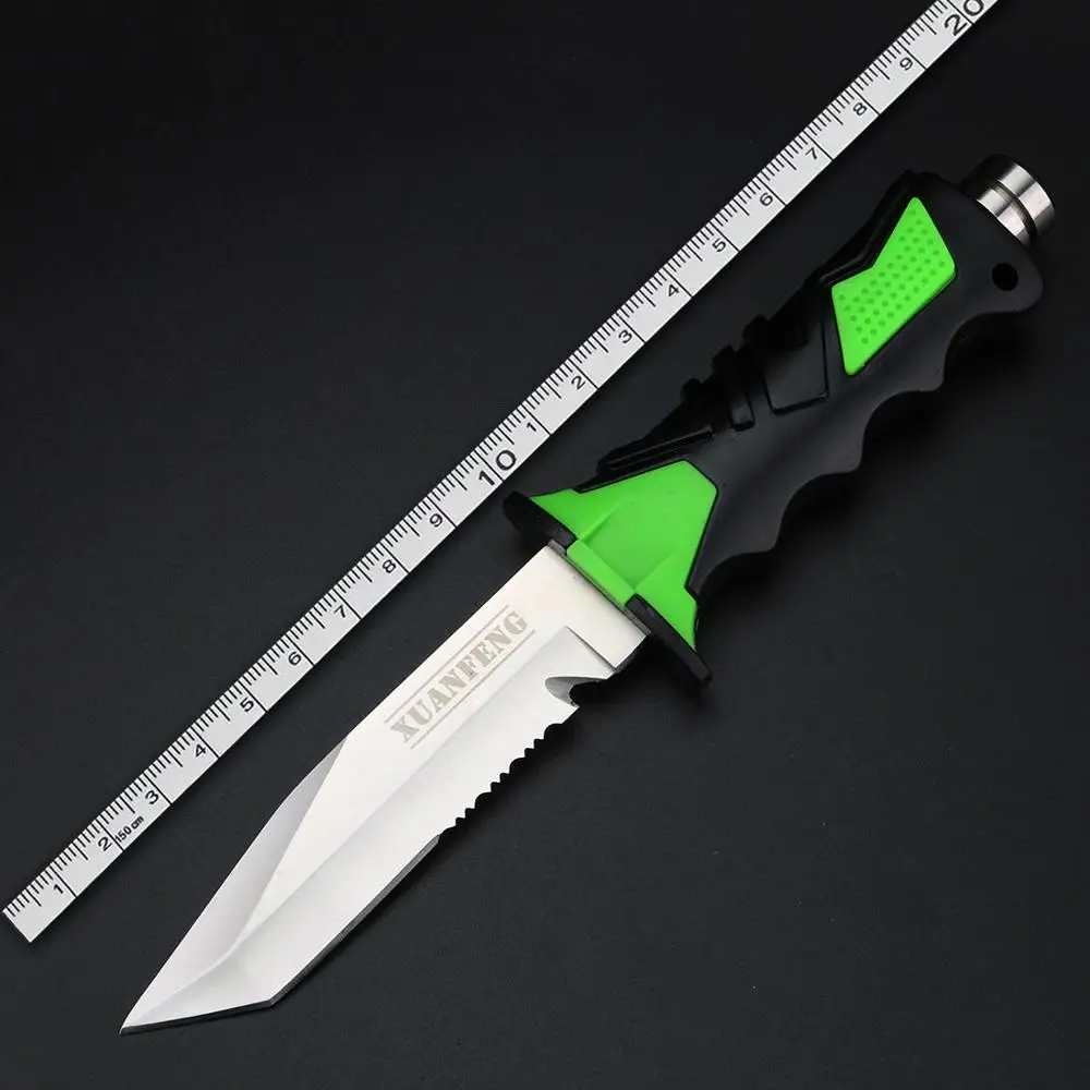 

Outdoor Survival Knife Camping ABS Handle Fixed Blade Hunting Knives Diving Knife Portable Hiking Fishing Tool Sheath
