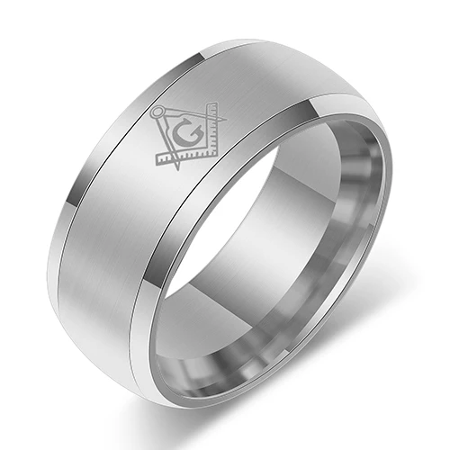 SILVER Никогда не выцветает 316l нержавеющая сталь Масонство масонское кольцо Mason вольфрам карбид обручальное кольцо полный размер 6-14 для женщин или мужчин - Цвет основного камня: SILVER