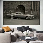 Ретро винтажный Ford Mustang Shelby GT500, мышечный автомобиль, холст, живопись, Постер, настенная живопись, настенное искусство для гостиной, домашний декор
