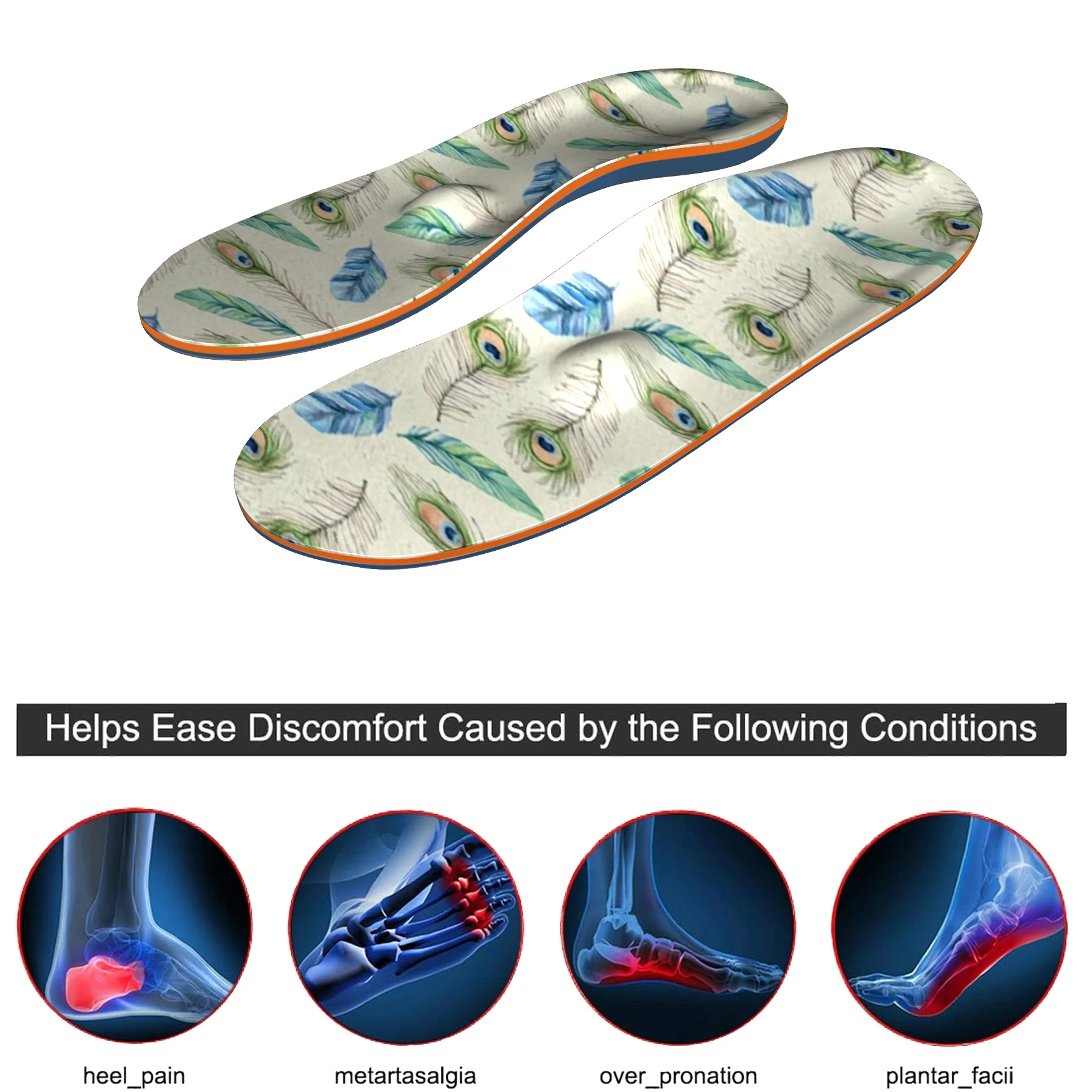 Green EVA-High Arch Support Best Orthotic Insoles For Plantar Fasciitis Running Athletic Shoe Memory Foam Insoles Women and Men