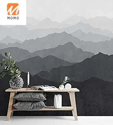 

Настенная роспись с изображением гор, настенные художественные обои, черно-белые декоративные наклейки на стену, тканевые наклейки для дом...