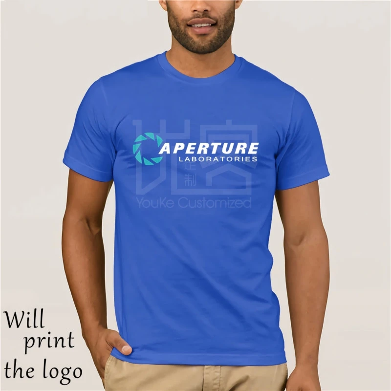 Футболка с логотипом Portal 2 aperture laboratories da uomo video gioco fan рубашка 100% хлопок футболка