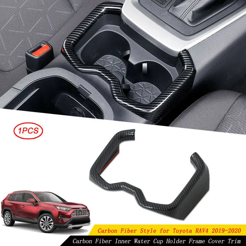 Для Toyota RAV4 2019 2021 углеродного волокна внутренняя рамка держателя стакана воды