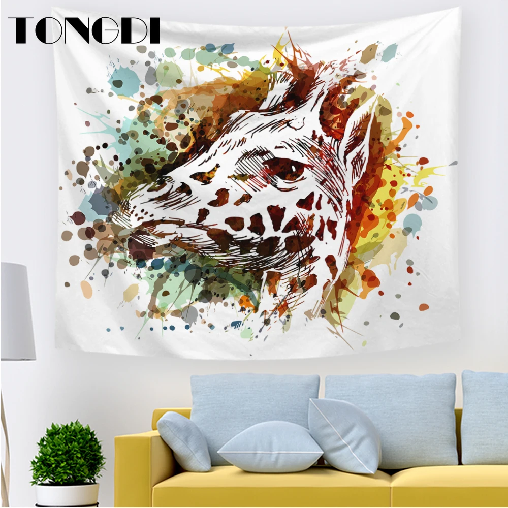TONGDI гобелен современный элегантный тропический африканский дикий животный