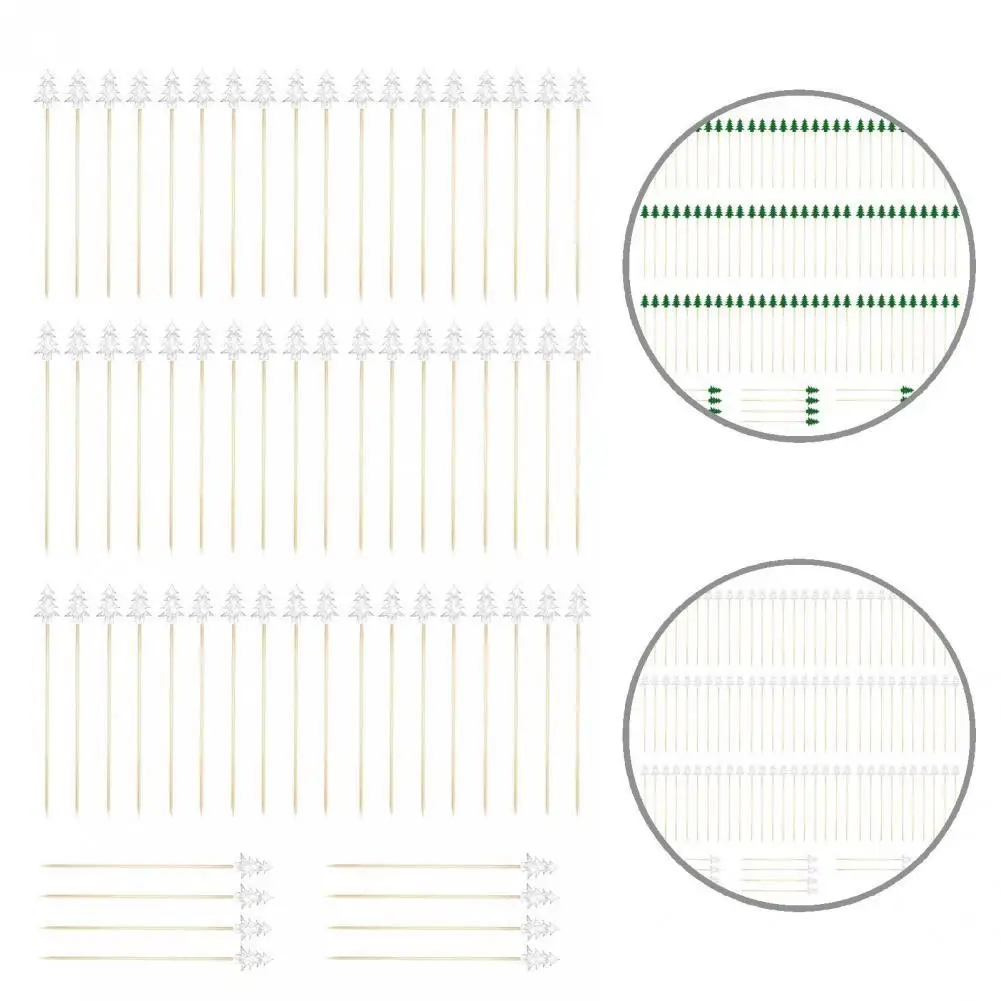 

Bamboo 100Pcs Durable Snowflake Bamboo Food Picks Useful Cocktail Toothpicks Smooth Surface for Bar