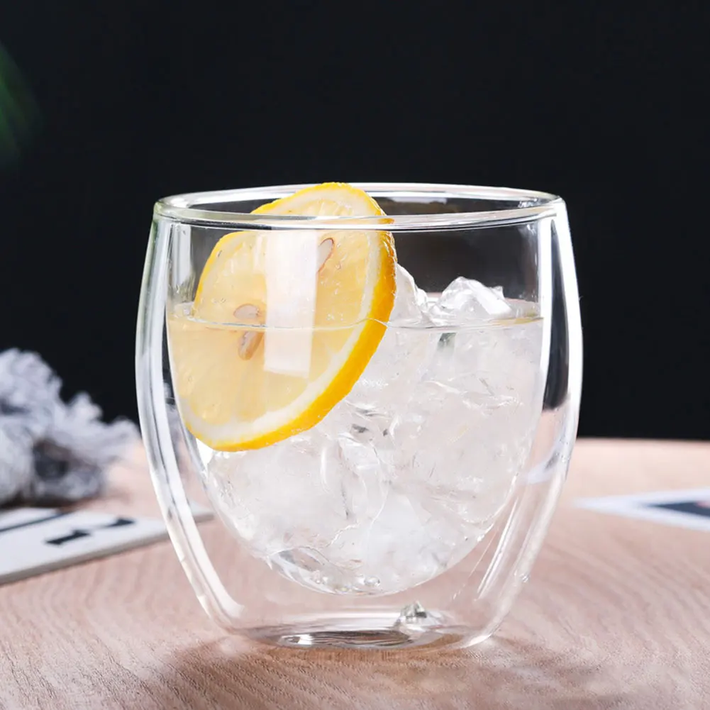 Термостойкие двухслойные Стеклянные чашки с высокой боросиликатной изоляцией