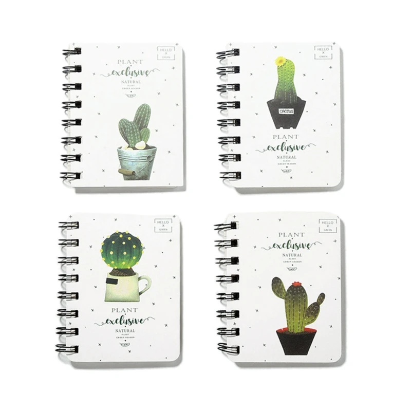 

L9NA Cute Cactus Daily Office Supplies Planner Spiral Notebook Diary Notepad Memo Pad