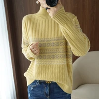 adohon 2021 woman winter 100 cashmere sweaters autumn knitted pullovers high quality warm female thickening turtleneck
