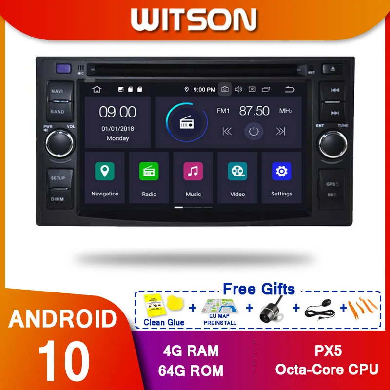 WITSON! Автомобильный DVD-плеер Android10 с восьмиядерным процессором PX5 GPS-навигацией для