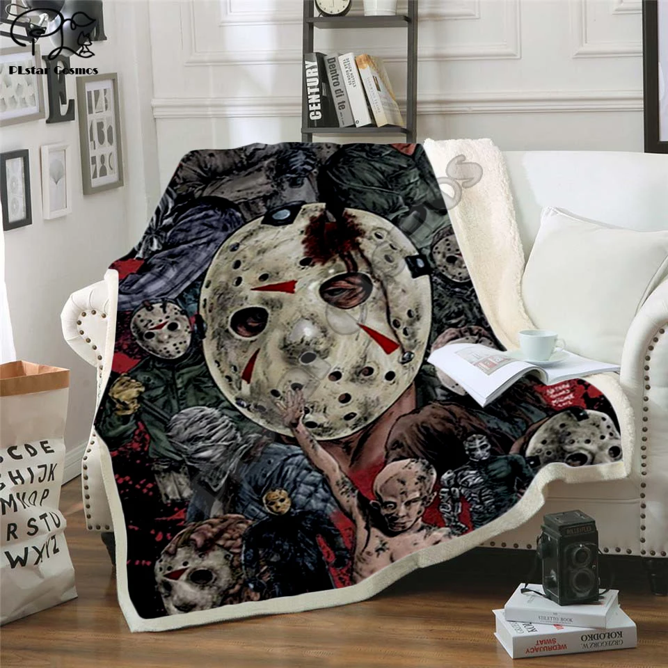 

Plstar Cosmos Halloween horror movie Scream Team Zombie brid Blanket 3D print Sherpa Blanket on Bed Home Textiles style-7