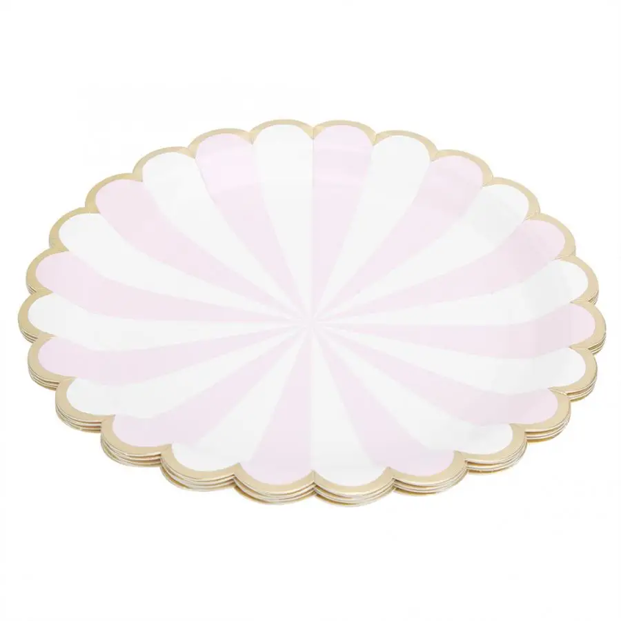 Одноразовые тарелки бытовые золотые штампованные одноразовые бумажные и чашки