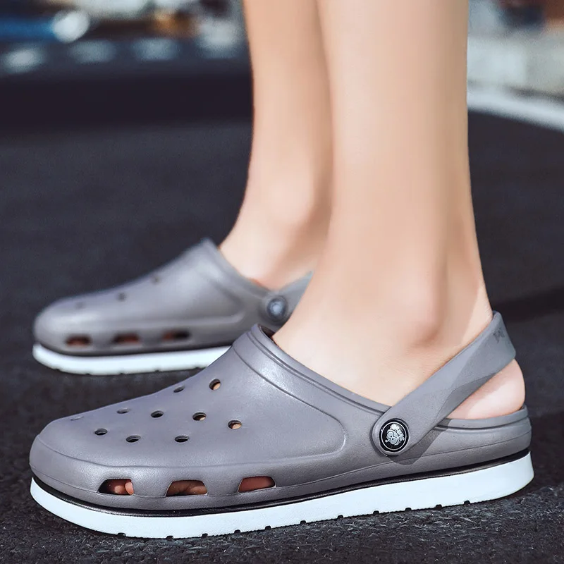 Мужские пляжные сандалии Coslony светло-коричневые удобные уличные из ЭВА для сада