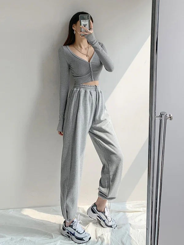 

Fried Street American Style Loose Sports Pants Female Casual Jogger Pants