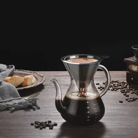 transparent long spout coffee pots with handle modern home office mocha latte cappuccino high borosilicate glass coffee pots