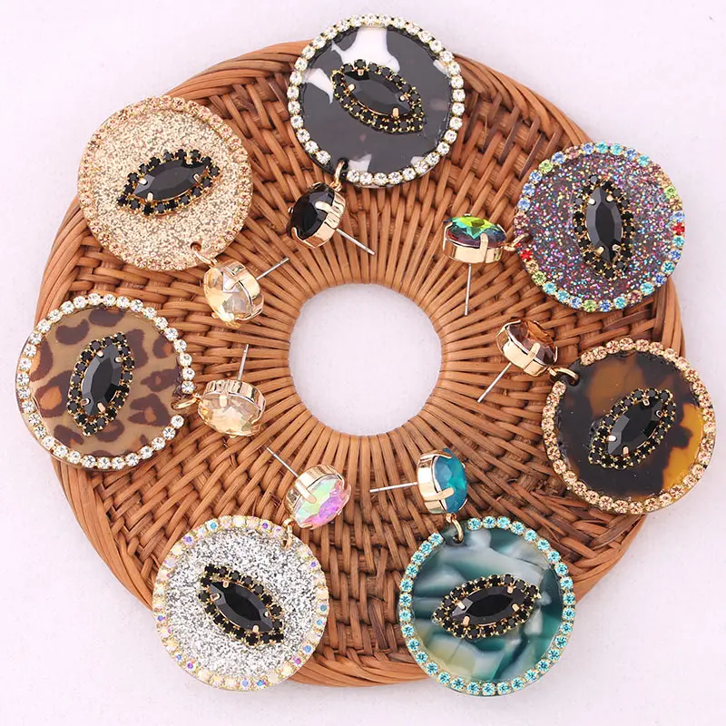 Богемные Кристальные глаза новый дизайн серьги для женщин круглые полимерные