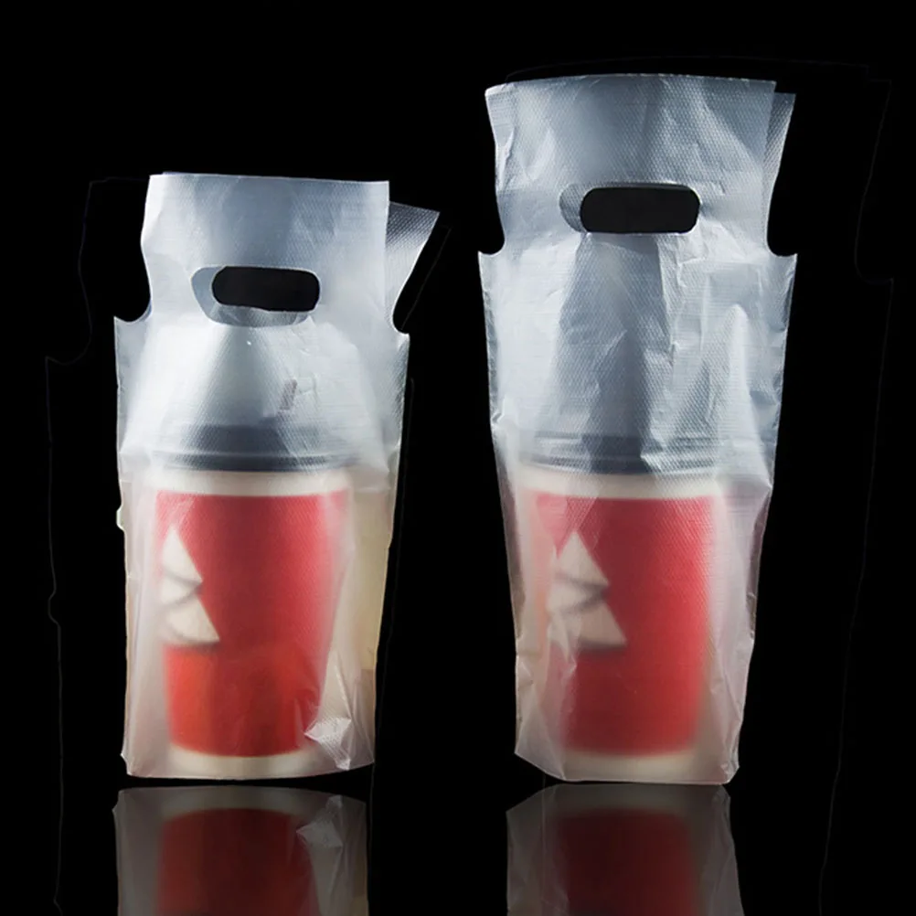 100pcs Disposable Drink Pouches Practical Handheld Coffee Container Bag Useful Beverages Tote for Milk Tea Shop | Дом и сад