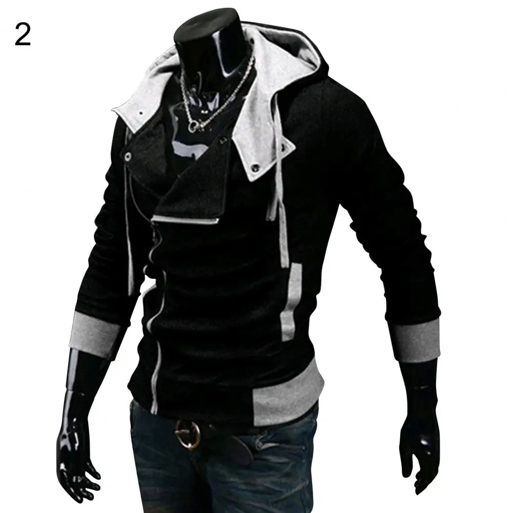 

Side Zipper Patchwork Hoodies Men Casual assasins creed Clothing mens hoodies and sweatshirts sudadera hombre