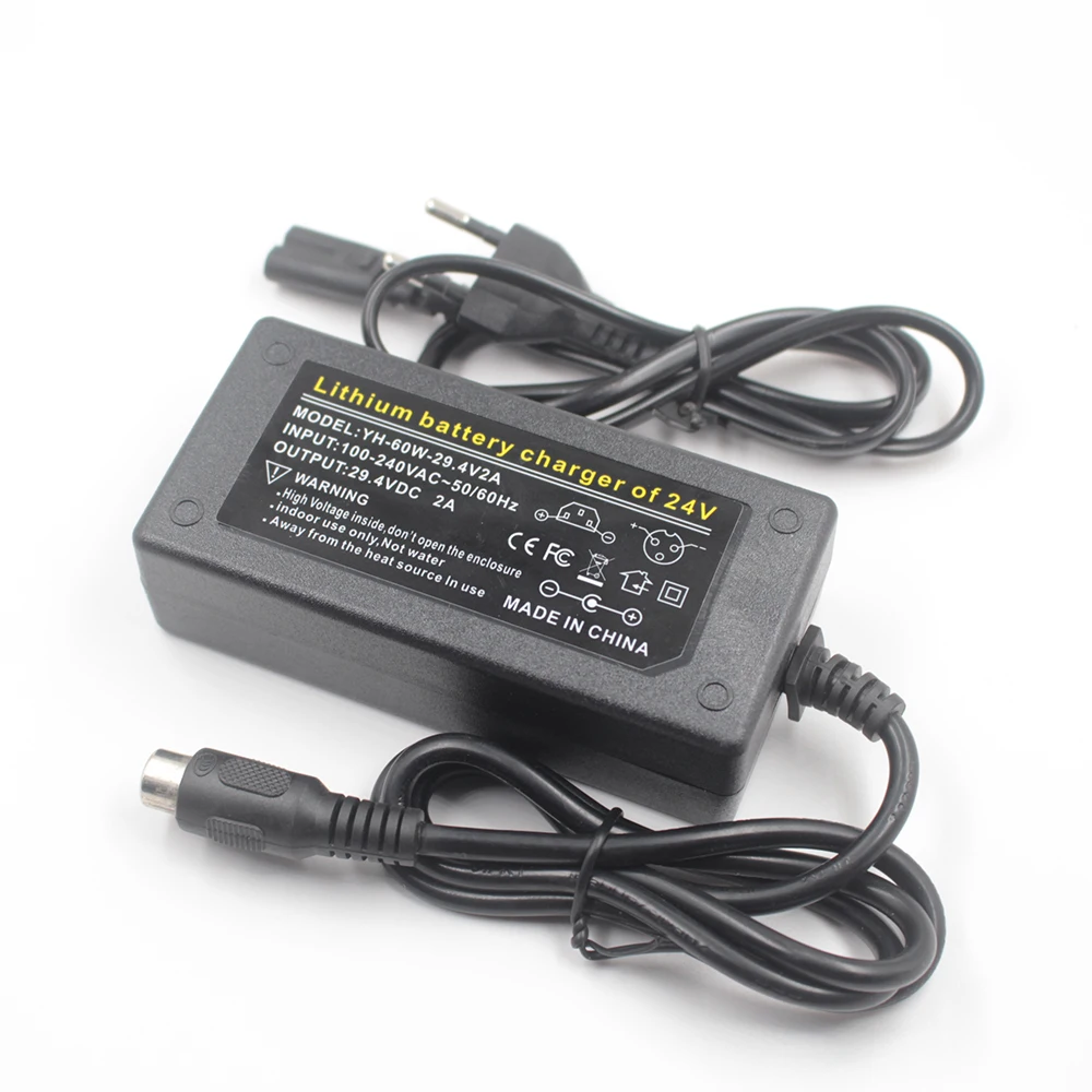 AC 100-240V 24V-29.4V 2A Adapter Power Lithium Battery Charger for 7 S 18650 Batteries Pack Electric Video Connector 1CM | Электроника