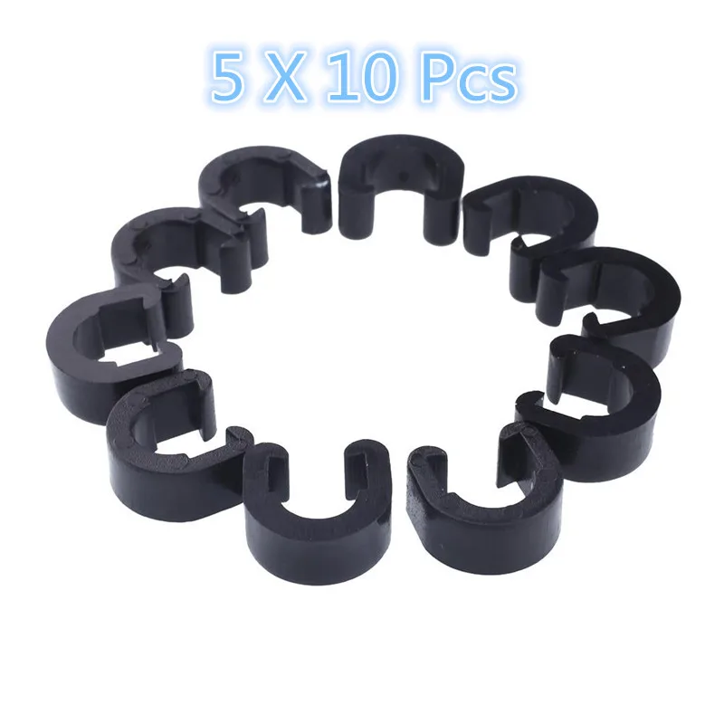 

50Pcs For Brake Cable/Derailleur Line Case C-Buckle Clasps Plastic Bicyle C Shape Clips Housing Hose MTB Cycle Bike Road Guide