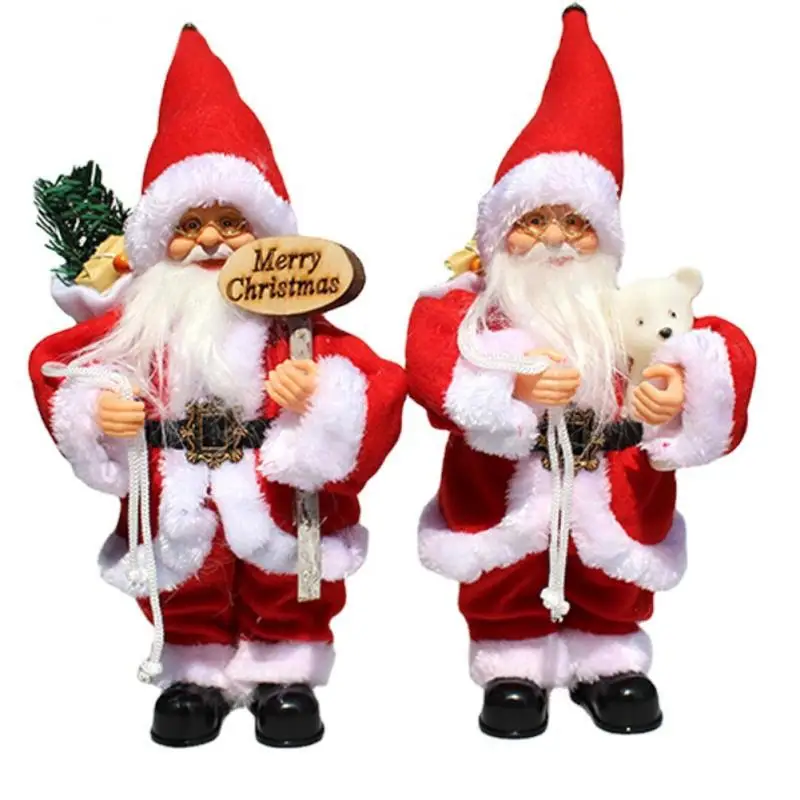 

Рождественские украшения, Санта-Клаус, электрическая Музыкальная кукла, рождественский подарок для детей, подарок, украшение для окна, дома...