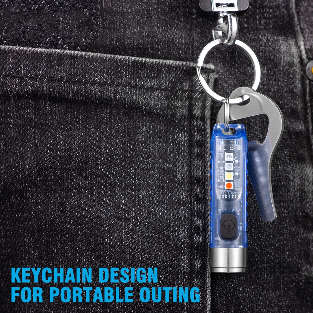 BORUiT S11 LED Keychain Flashlight Type-C Rechargeable Mini Torch Fluorescence Identification Magnet Camping UV Pocket Light enlarge