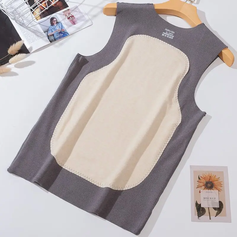 

Бесшовный терможилет с нашивками, мужское бархатное утепленное Спортивное нижнее белье для фитнеса, футболка без рукавов, жилет для мужчин ...