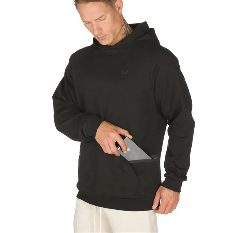 Мужская толстовка с капюшоном и карманом на молнии мужская Повседневная модная