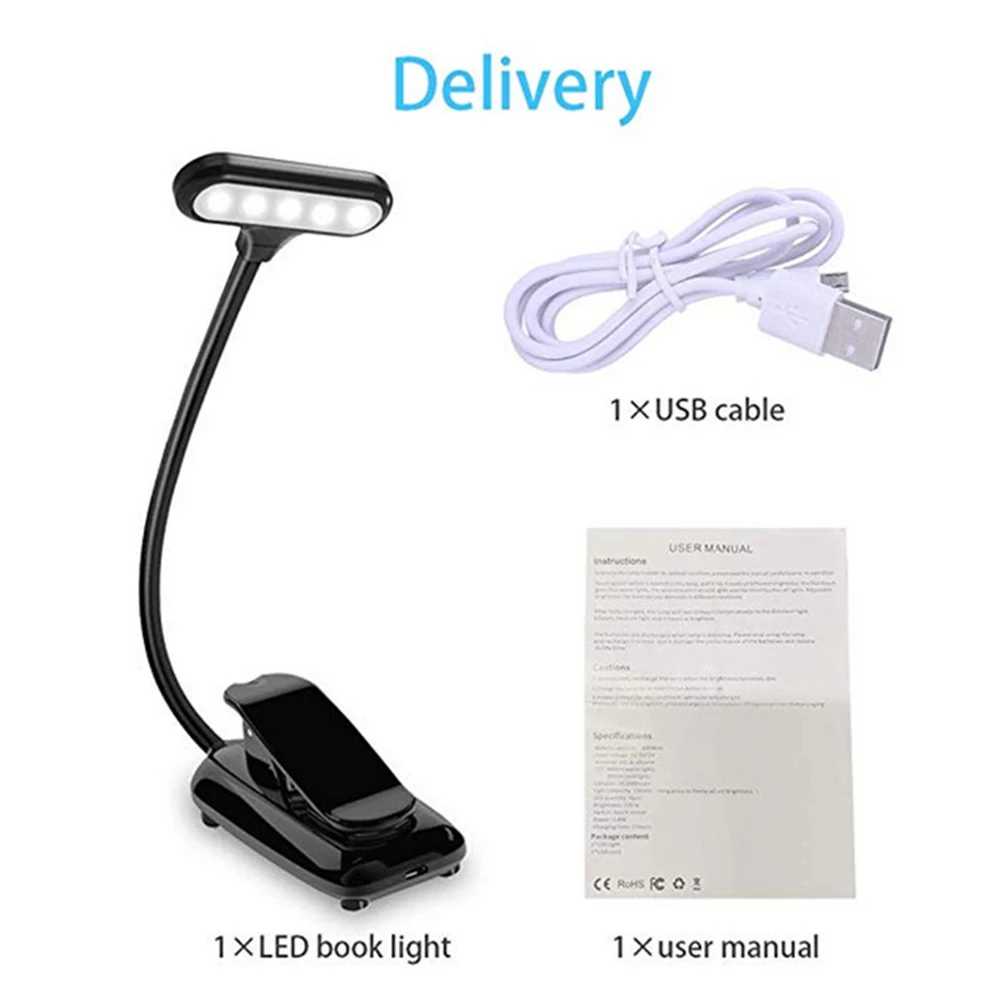 

Adjustable USB LED Book Light 9 LEDs Clip-On Two Arms Reading Lamp for Music Stand and Book Reading Flexible Gooseneck Desk Lamp
