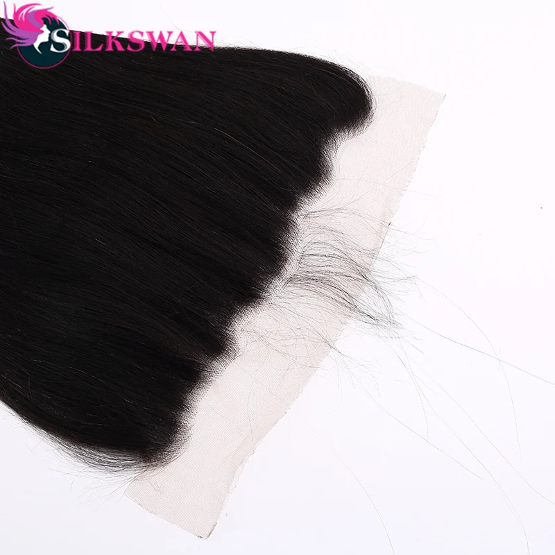 Silkswan прямые 13*6 кружевные фронтальные коричневые с детскими волосами Remy