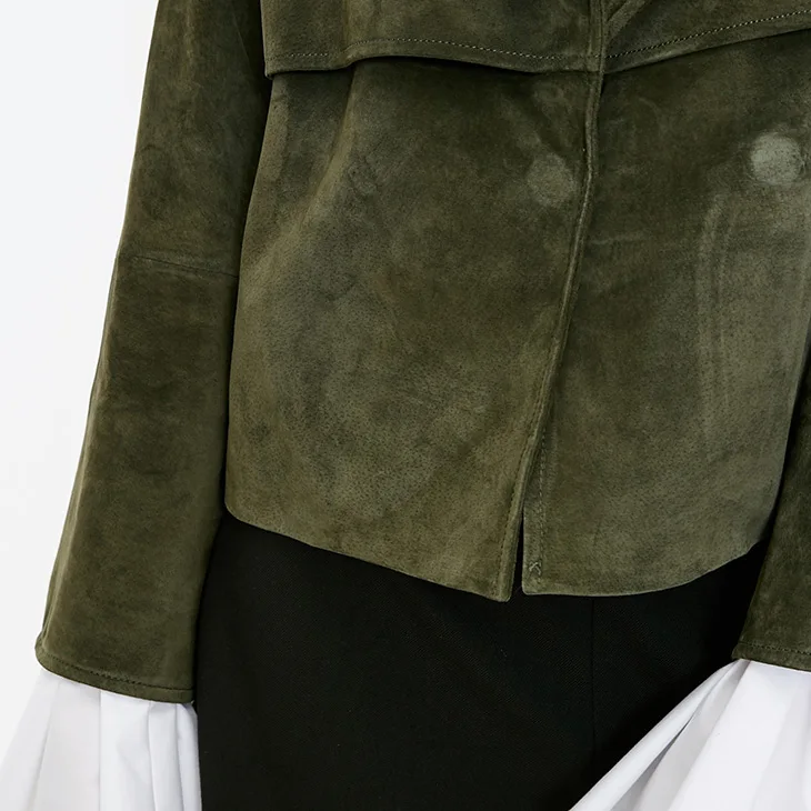 Vero Moda Новая женская кожаная куртка из свиной кожи с лацканами на шнуровке | 318310519