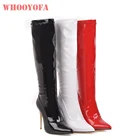 Женские сапоги на очень высоком каблуке, красные или белые сапоги до колена, Размер 10, 43, 45, 48, WY5, зимний сезон