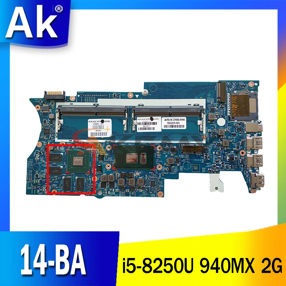 

For HP PAVILION X360 14-BA SERIES Laptop Motherboard 939381-601 With i5-8250u CPU 940MX 2G GPU DDR4 MB 100% Tested Fast Ship