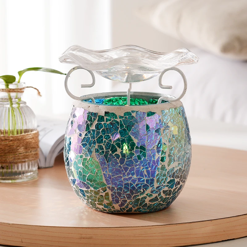 Подсвечник фонарь стеклянный светильник винтажная мозаика чайный подсвечники