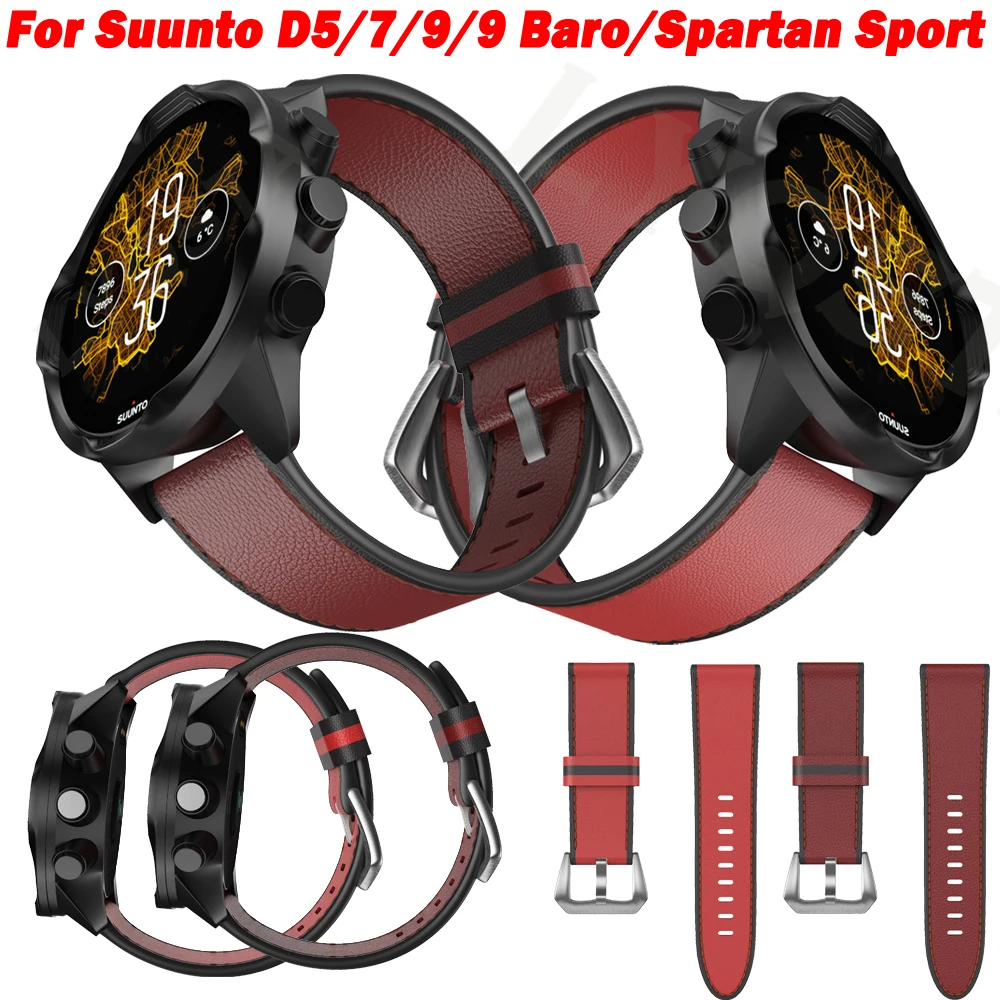 

Ремешок LYQSTA 24 мм из натуральной кожи для Suunto 9 Sport универсальный ремешок для наручных часов браслет для Suunto 7/ 9 Baro/D5