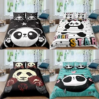 23 pieces panda duvet cover set cartoon animal bedding kids boys girls bed set white black panda quilt cover