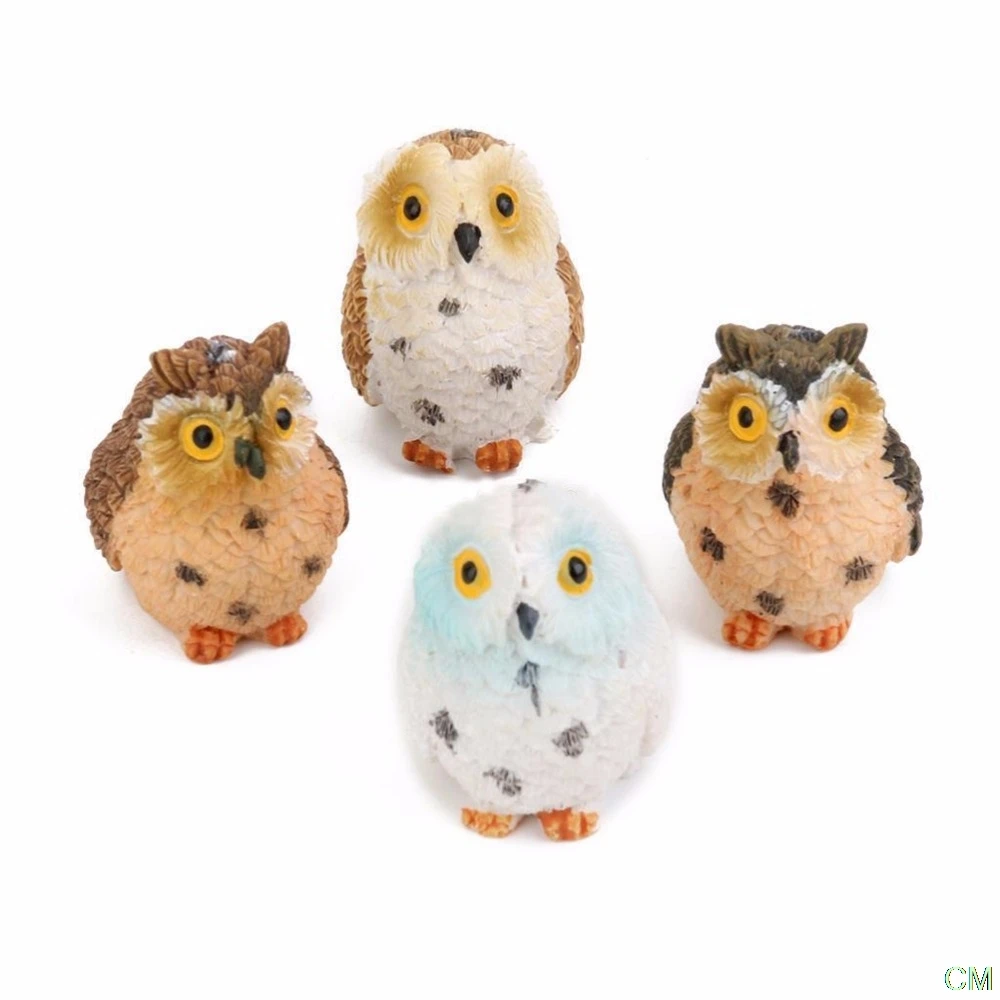 

1Pcs Bonsai Pots Home Fairy Garden Ornament Decoration Moss Terrarium Decor Cute Owls Animal Resin Miniatures Figurine Craft