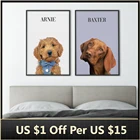 Картина на холсте, персонализированная Настенная картина PetDog, индивидуальный Портрет Питомца, цифровая Современная фотография для декора спальни