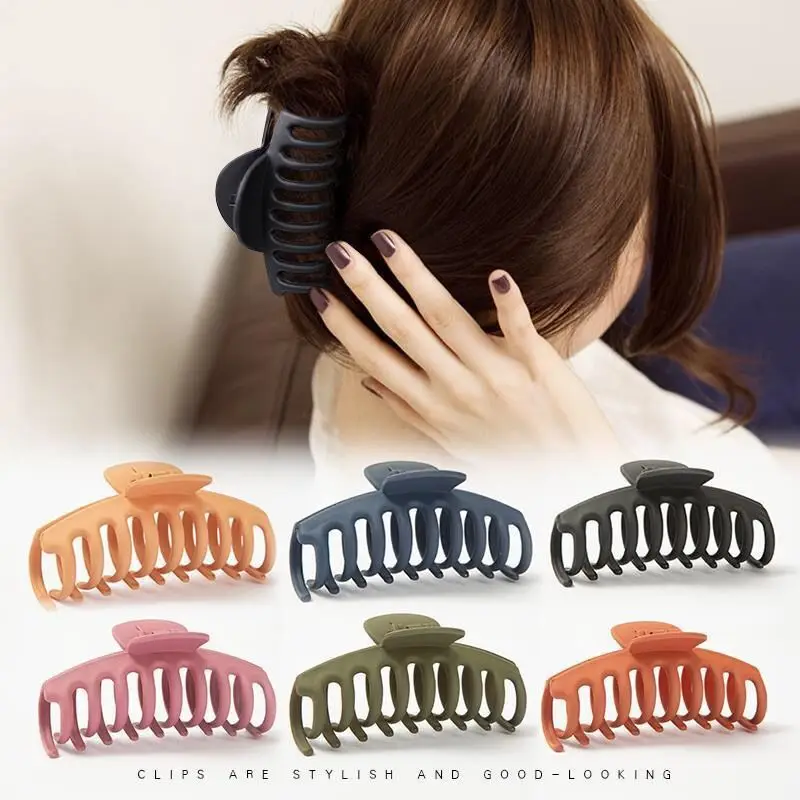 

Pan Hair Clip Frosted Large Size Grip Clip Korean Version Bath Large Hair Grip Back Head Claw Hairpin Woman's Headdress