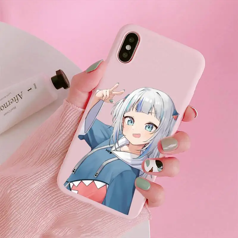 

Hololive Usada Pekora gawr gura Phone Case For iphone 12 11 Pro Max Mini XS 8 7 6 6S Plus X SE 2020 XR Matte Pink Silicone cover