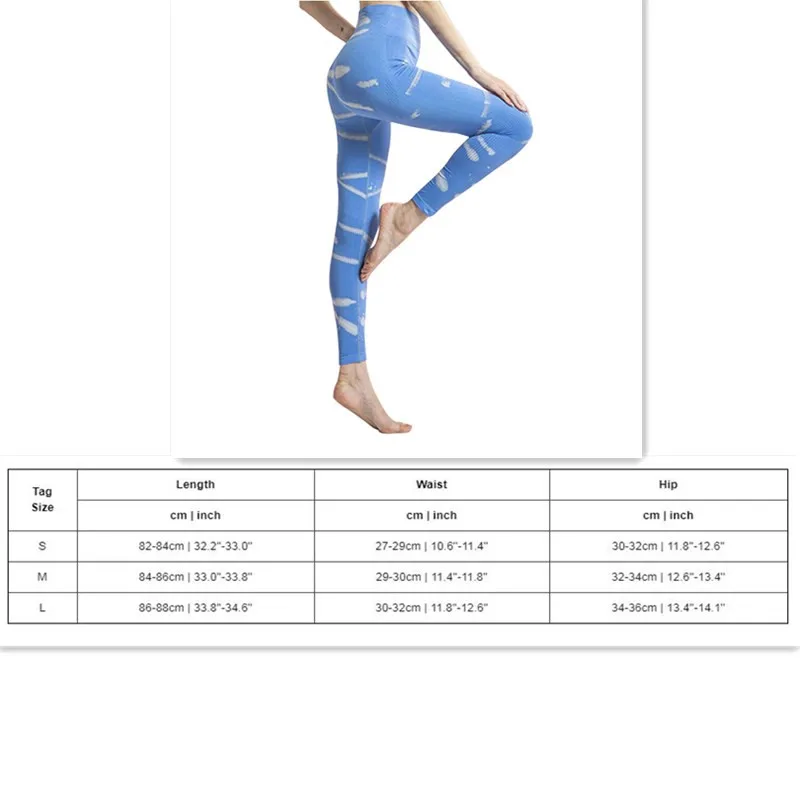 

CHRLEISURE Fitness seamless leggings printing Tie dye woman Push up legging Hip lift pants